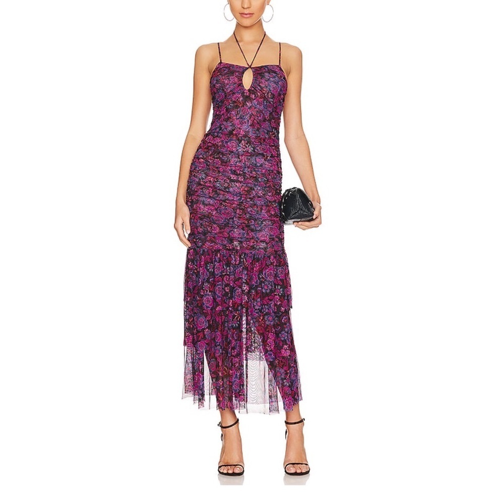 MISA Los Angeles Nicola Midi Dress in Electric Ditsy - Picture 2 of 9